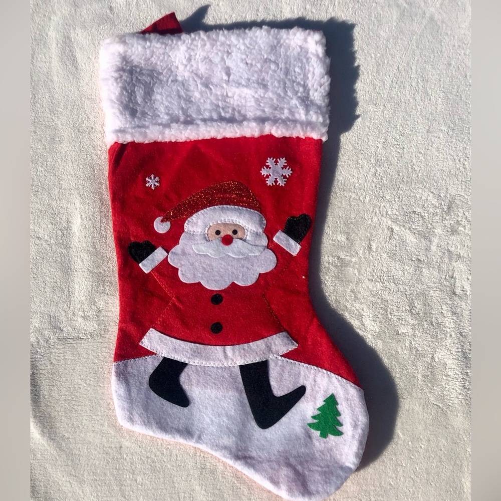 Christmas Stocking Felt Santa Claus Decor 17”